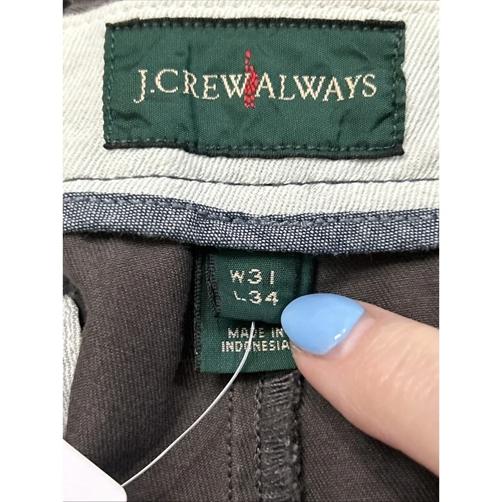 NWT J.Crew Men's‎ Pant 484 Slim Fit W31 L34 Gray
